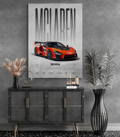Elevate your house interior design with our exclusive collection of McLaren automotive cars, including the iconic Senna Formula 1 models. Discover room decor ideas that exude sophistication and style, only at Essential Walls.